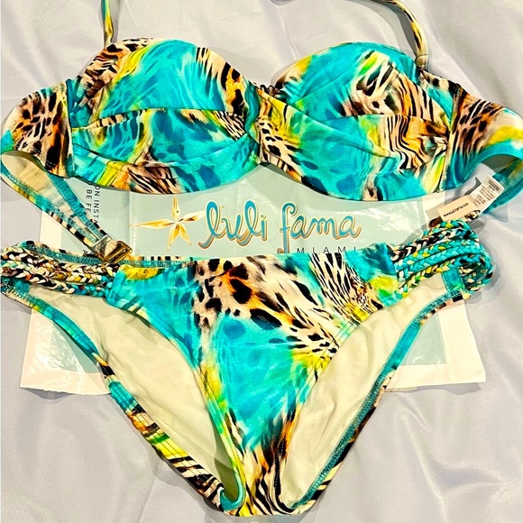 Luli Fama Other - CARIBE MON AMOUR - Underwire Push Up Bandeau top & CARIBE MON AMOUR Braided Side